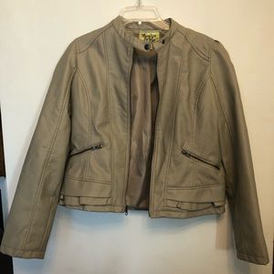 Beige faux leather jacket